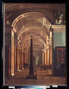 Widok Biblioteki Ermitażu w Sankt Petersburgu (Widok na Bibliotekę Ermitażu) - Obraz Aleksieja Wasiljewicza Tyranowa (1808-1859), olej na płótnie, ok. 1826, sztuka rosyjska