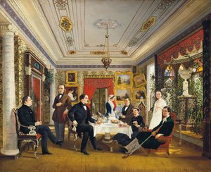 Przy herbacie”, 1851. autorstwa Alexei Yakovlevich Voloskov