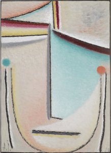 Głowa abstrakcyjna: różowo-jasnoniebieska, 1929 (olej na tekturze)