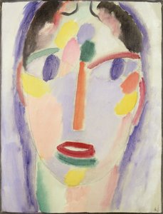 Niebieska głowa; Głowa w kolorze niebieskim, 1918 autorstwa Alexej von Jawlensky