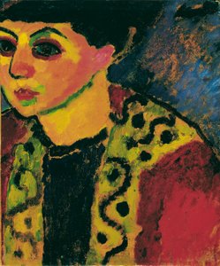 Pani na niebieskim tle autorstwa Alexej von Jawlensky