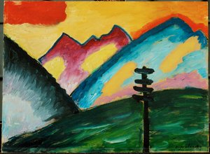 Einsamkeit - samotność (olej na tekturze) autorstwa Alexej von Jawlensky