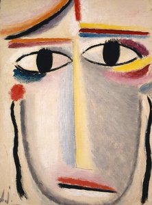 Głowa kobiety, 1919-20 (olej na tekturze) autorstwa Alexej von Jawlensky