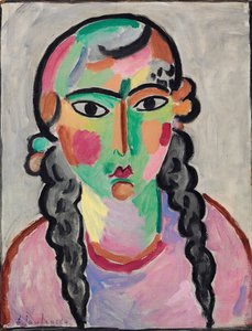La fille pale aux stress grises - Blada dziewczyna z szarymi warkoczykami, autorstwa Alexeja von Jawlensky