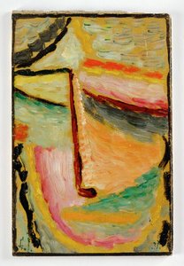 Mała abstrakcyjna głowa (olej na tekturze) autorstwa Alexej von Jawlensky