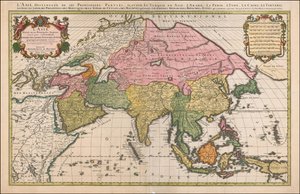Mapa Azji z 1692 roku autorstwa Huberta Jaillota autorstwa Alexis Hubert Jaillot