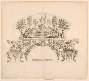 Listki wachlarzowe, ósma i dziewiąta tabliczka zestawu, „Divers Desseins de grands Fans, Encrans, et autres Ornamens, wymyślony i grawerowany par Nicolas Loire” autorstwa Alexis Loir
