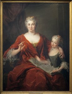Madame de la Sablonniere i jej córka. Obraz Alexis Simon Belle (1674-1734), olej na płótnie autorstwa Alexis Simon Belle