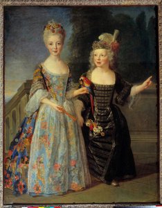 Portret Katarzyny Eleonory Eugenie de Bethisy (1707-1767), przyszłej księżnej Montauban i jej brata Eugeniusza Eleonore (1709-1781), przyszłego markiza Mezieres, w latach 1713-1715. Obraz Alexis Simon Belle (1674-1734)