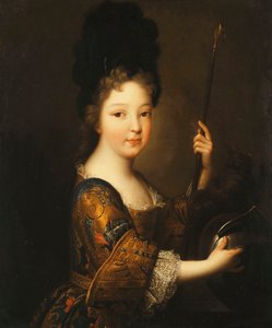 Portret dziewczyny, pół długości, jako Minerwa, autorstwa Alexis Simon Belle
