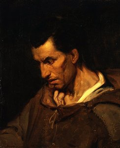 Wariat z urojeniami pobożności przebrany za zakonnika (olej na płótnie) autorstwa Alfred (attr. to) Dehodencq