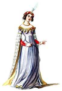 Halévy - La magicienne - modele kostiumów autorstwa Alfreda Alberta - 07. Dama dworu (wyretuszowana) autorstwa Alfred Albert