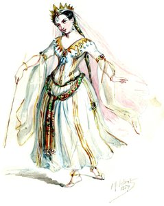 Halévy - La magicienne - modele kostiumów autorstwa Alfreda Alberta - 10. wróżki, chór damski (retusz) autorstwa Alfred Albert