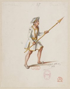 Halévy - La magicienne - modele kostiumów autorstwa Alfreda Alberta - 27. Gra w szachy, pionki (Saraceni) autorstwa Alfred Albert