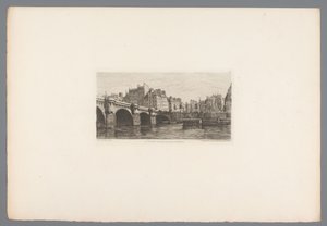 Widok na Pont Neuf Le Pont Neuf (tytuł na obiekcie) akwaforty francuskie z 1874 r. (tytuł serii) L