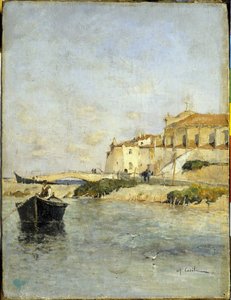 Wioska rybacka. Obraz Alfreda Casile (1848-1909). Limoux, Musee Petiet. autorstwa Alfred Casile
