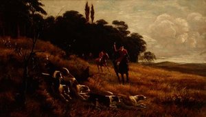 Full Cry (olej na płótnie) autorstwa Alfred Charles Havell