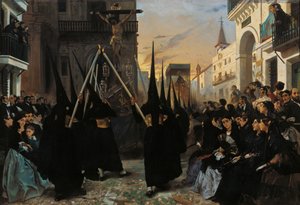Procesja wzdłuż ulicy Genua autorstwa Alfred Dehodencq