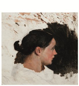 Retrato de uma menina (óleo sobre papel) polonês autorstwa Alfred Dehodencq