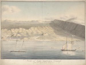 Widok na Port Orotava na Teneryfie z El Limpio de Las Calaveras autorstwa Alfred Diston