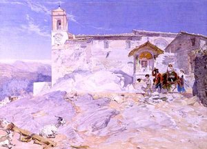 Sta Rocco, Olevano (akwarela na papierze) autorstwa Alfred Downing Fripp