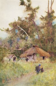 Burzowy dzień w Japonii, ok.1889 (akwarela na papierze) autorstwa Alfred East