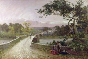 Newby Bridge, Windermere (olej na płótnie) autorstwa Alfred East