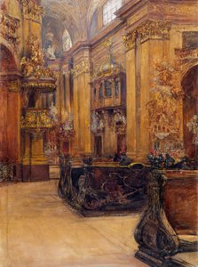 Wnętrze Peterskirche w Wiedniu autorstwa Alfred Edler von Pflügl