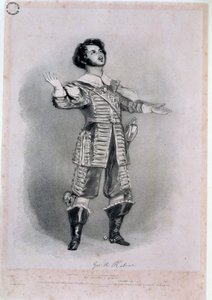 Giovanni Battista Rubini (1794-1854) jako Arturo w "I Puritani", odbitka próbna z "Recollections of the Italian Opera", wyryta przez Richarda Jamesa Lane