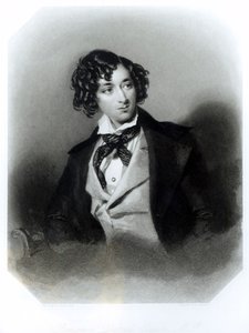 Portret Benjamina Disraeli Esquire (1804-81) MP, grawerowany przez H. Robinsona, c.1840 autorstwa Alfred Edward Chalon