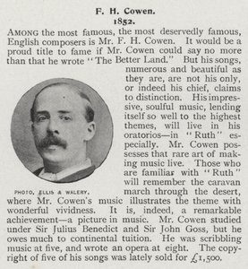 Frederic Hymen Cowen, brytyjski pianista, dyrygent i kompozytor (zdjęcie czarno-białe)