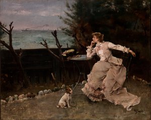 W głębokim zamyśleniu autorstwa Alfred Emile Stevens
