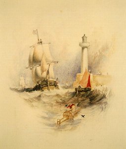 Port Ramsgate (akwarela) autorstwa Alfred Gomersal Vickers