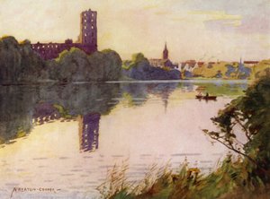 Dania: Zamek Koldinghus, Szlezwik Północny (kolor lito) autorstwa Alfred Heaton Cooper