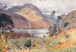 Lake District: Głowa Buttermere (kolorowa litografia)