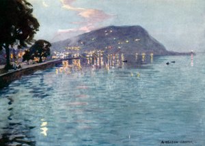 Minehead by Moonlight (kolor lito) autorstwa Alfred Heaton Cooper