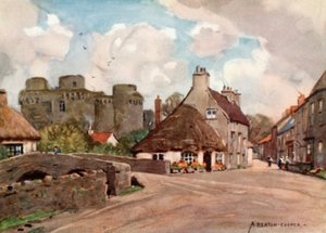 Wioska i zamek Nunney autorstwa Alfred Heaton Cooper