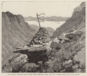 Morderstwo Arran, kamienny kopiec wzniesiony nad miejscem, w którym znaleziono ciało Rose autorstwa Alfred Heaton Cooper