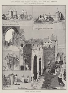 Carcassonne, starożytne miasto bastionowe w pobliżu Pirenejów