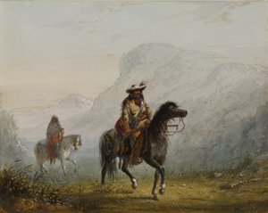 „Bourgeois” W---r i jego Indianka autorstwa Alfred Jacob Miller