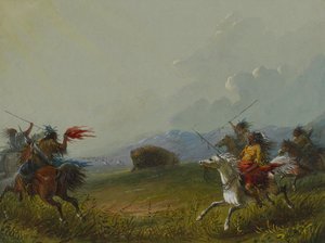 Bawół osaczony autorstwa Alfred Jacob Miller