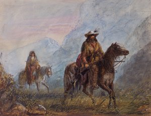 Kapitan Joseph Rutherford Walker, c.1837 (akwarela na papierze) autorstwa Alfred Jacob Miller