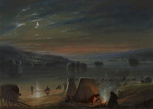 Przeprawa przez rzekę: światło księżyca autorstwa Alfred Jacob Miller
