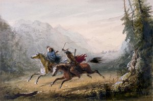 Ucieczka z Blackfeet autorstwa Alfred Jacob Miller
