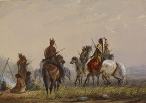Wyprawa mająca na celu schwytanie dzikich koni – Siuksowie autorstwa Alfred Jacob Miller