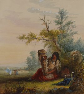 Grupa indiańskiej matki i dzieci autorstwa Alfred Jacob Miller