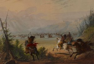 Polowanie na łosie autorstwa Alfred Jacob Miller