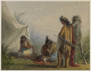 Indiańskie zaloty autorstwa Alfred Jacob Miller