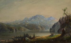 Krajobraz jeziorny i górski autorstwa Alfred Jacob Miller