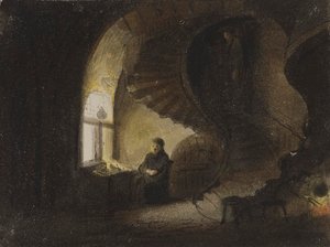 Mężczyzna siedzący przy oknie autorstwa Alfred Jacob Miller